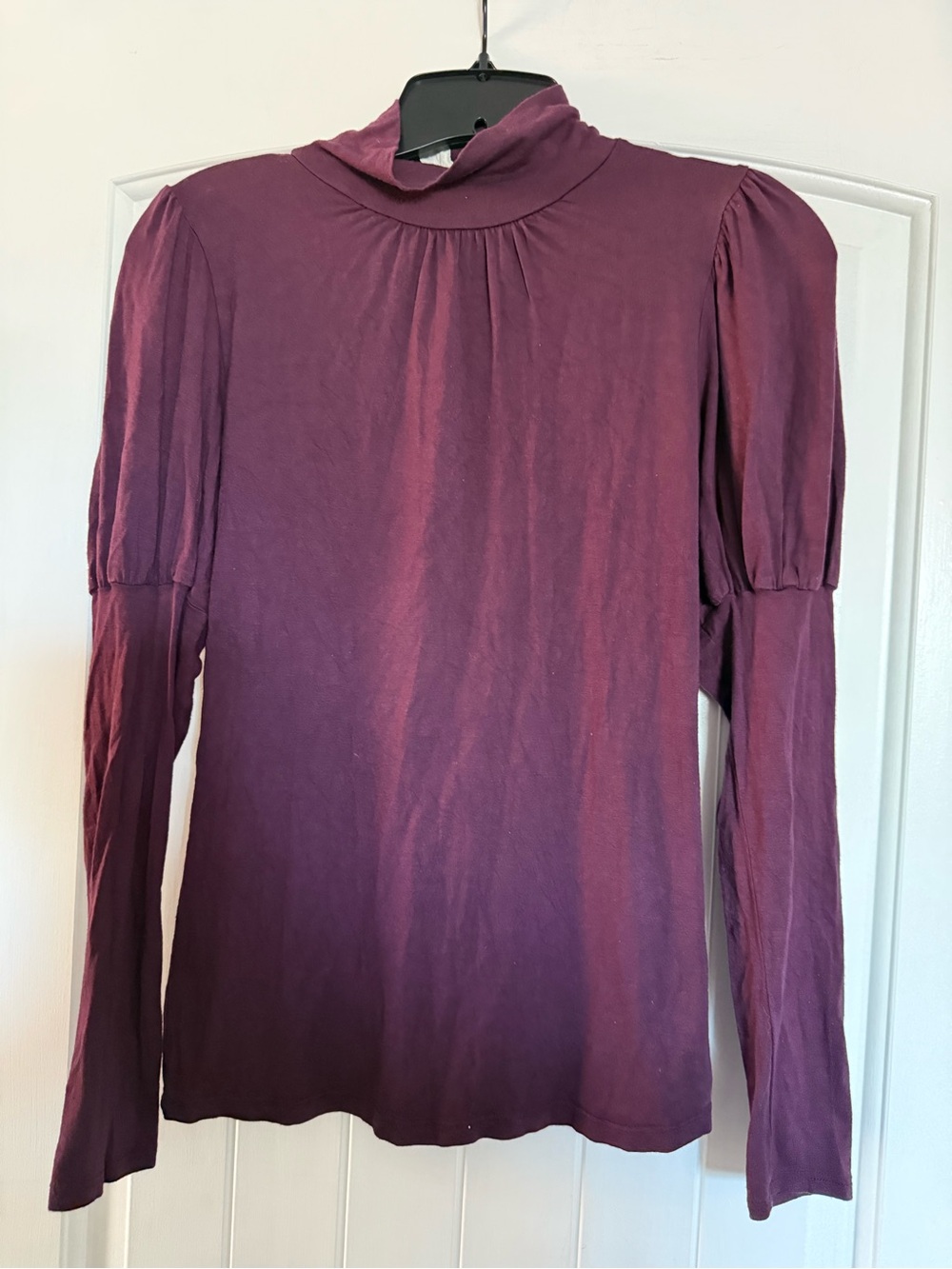 Women's Long Sleeve Mock Neck Top - Plum